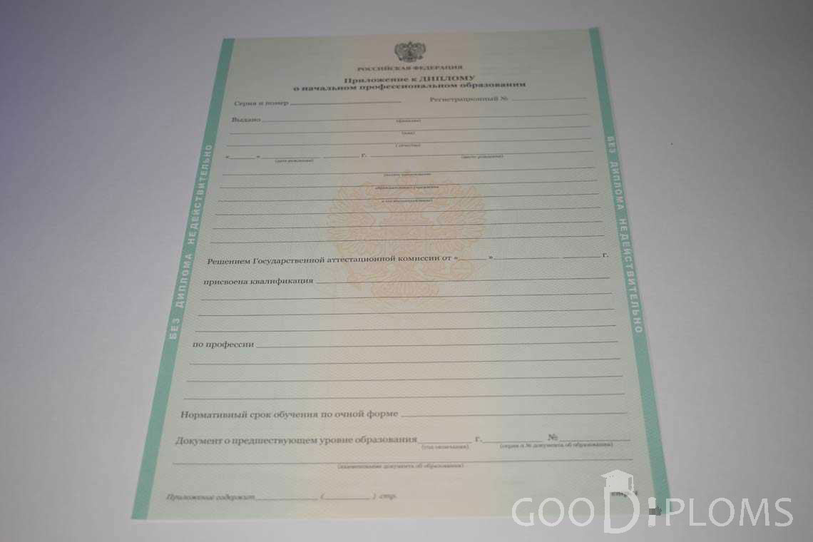 Приложение к Диплому Училища период выдачи 2011-2020  -  Алматы